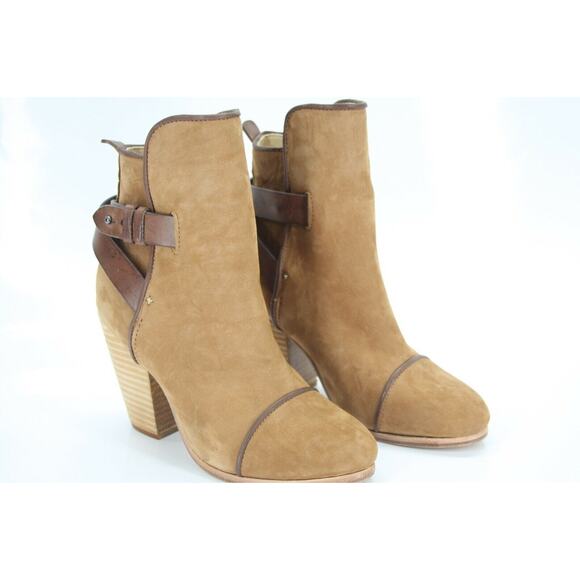 Rag & Bone Brown Suede Kinsey Cap Toe Ankle Boots Size 35 New Heels Women's Sz - Picture 2 of 12